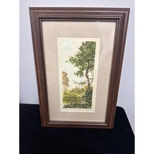 Castle in the Woods Signed Etching Paris Etching Society “Les Clochefons”